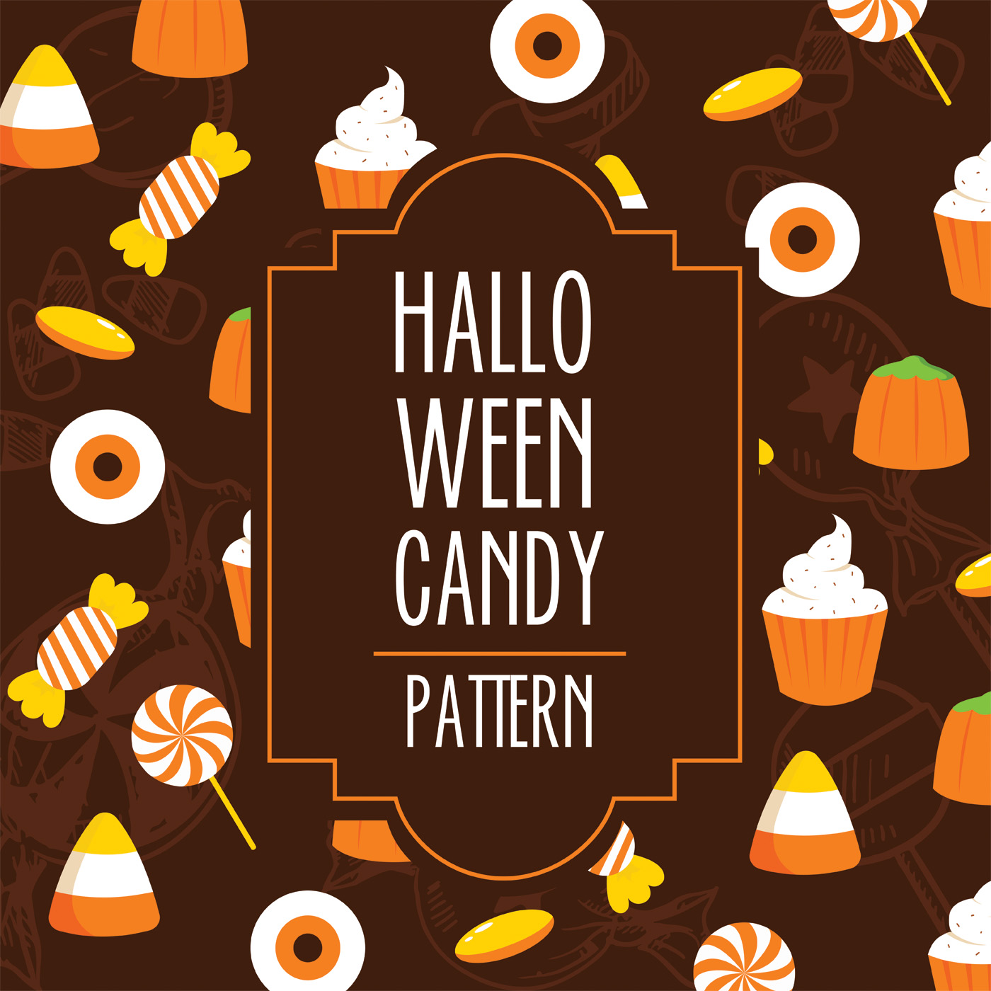 Download Halloween Candy Vector Pattern - Download Free Vectors ...