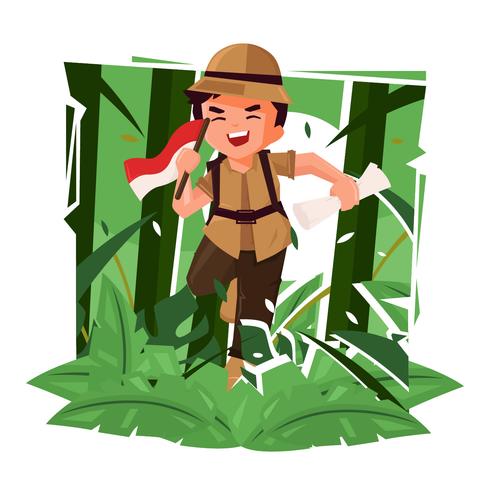 exploradores de la selva ilustración vectorial vector