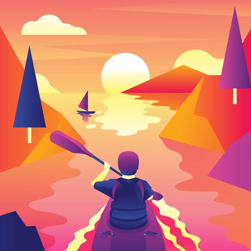 kayaking first person view - download free vectors