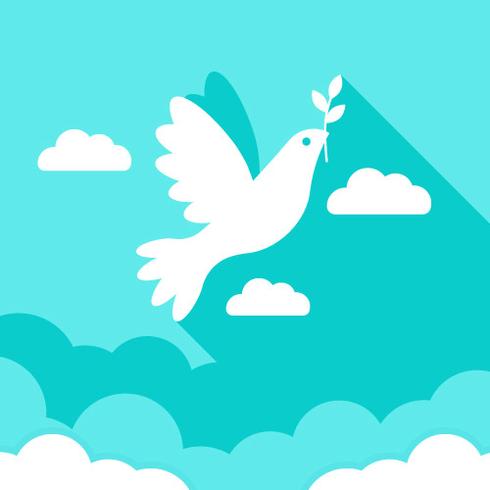 Peace Symbol With Dove Vector