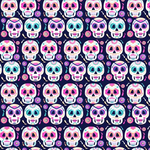 Vector día de los muertos calaveras patrón