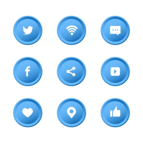 Iconos de redes sociales Set Collection vector