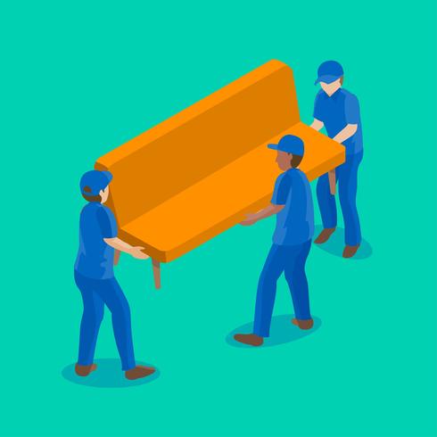 Isometric Teamwork Tradesmans Vector