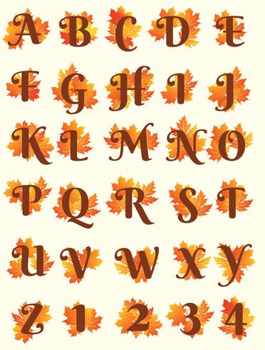 Autumn Alphabets Vector Pack