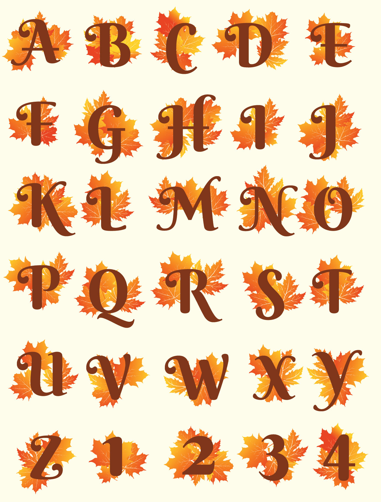 Free Printable Fall Alphabet Letters