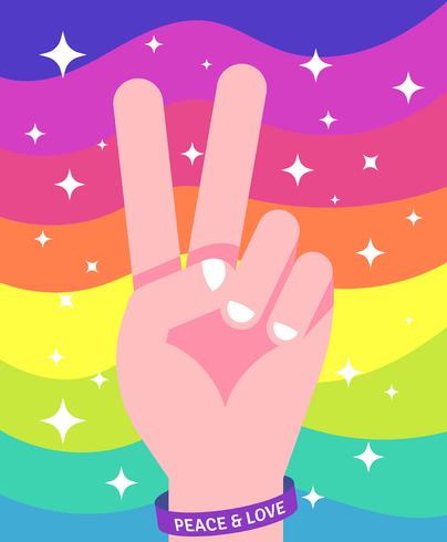 Peace And Love Illustration vector