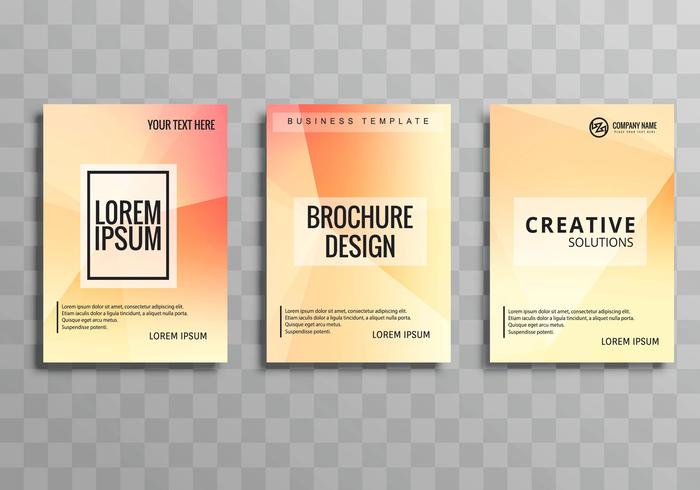 Abstract business brochure polygon template set vector