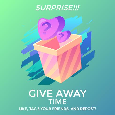 Surprise Instagram Give Away Contest Template Vector