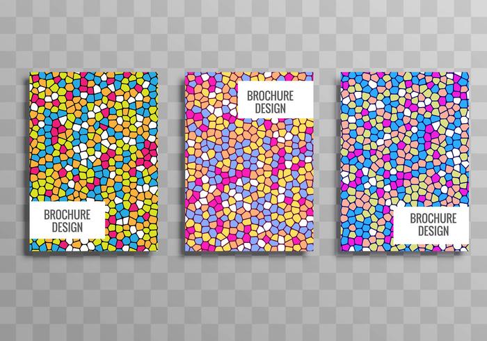 Elegant colorful business brochure template set vector