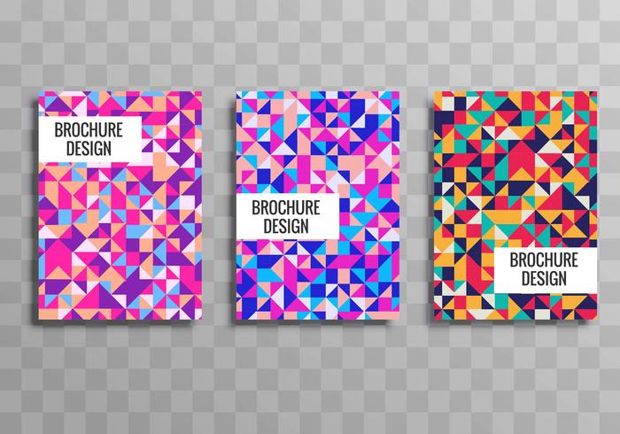 Geometric colorful buisness brochure template vector