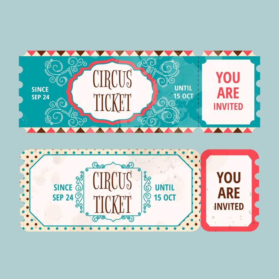 Watercolor Fair Ticket Template 243150 Vector Art at Vecteezy