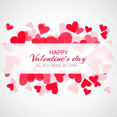 Creative valentine's day decorative hearts card background vector