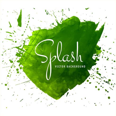 Modern hand drawn green watercolor splash background vector