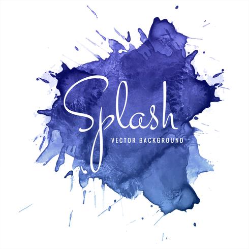 Beautiful hand paint watercolor blue splash on white background vector