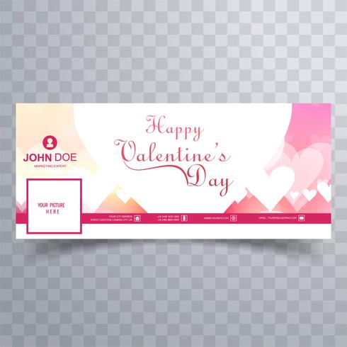 Abstract valentine's day facebook cover design illustration vector