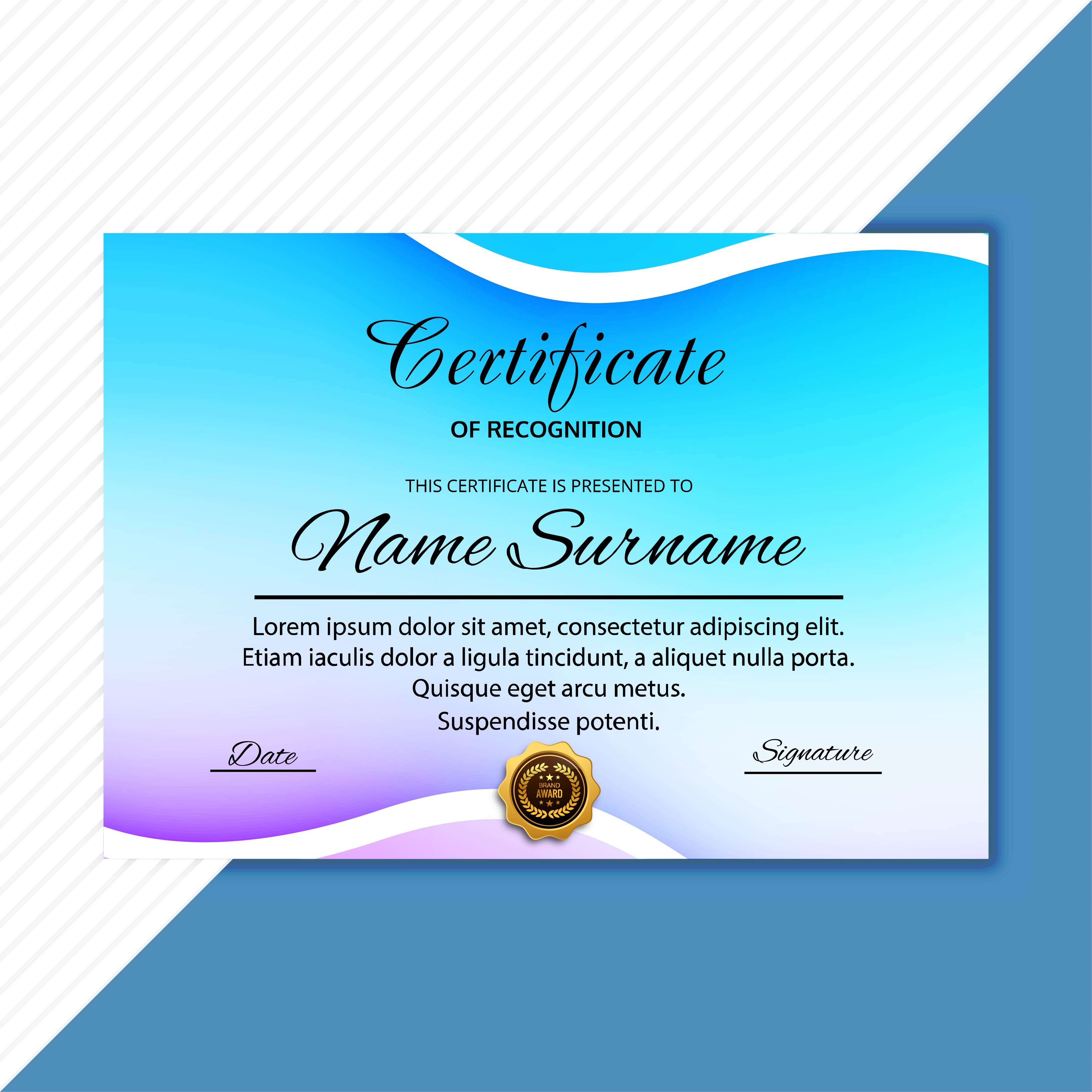 Beautiful certificate diploma colorful template background ...