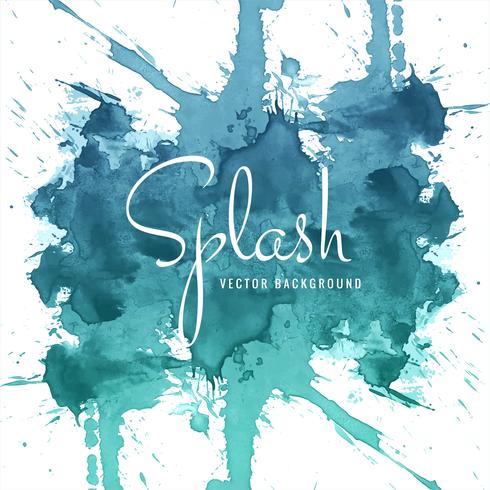 abstract hand drawn blue watercolor splash background vector