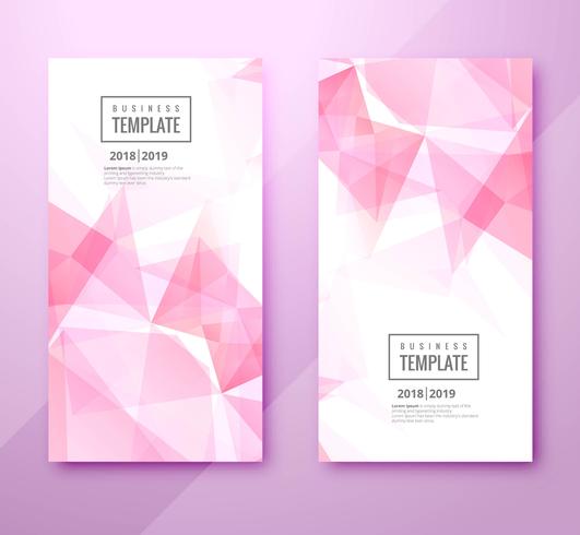 Beautiful polygon business template set design vector