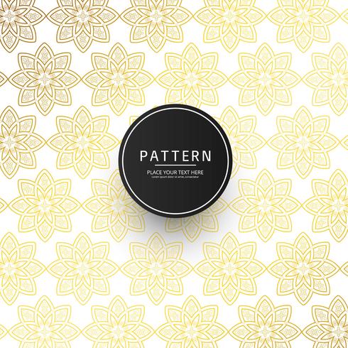 Seamless abstract floral ornament pattern with golden design vector