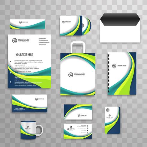 Modern business stationery set vector