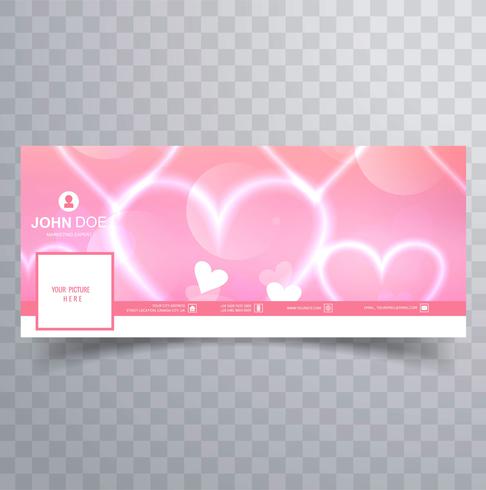 Abstract valentine's day facebook cover design illustration vector