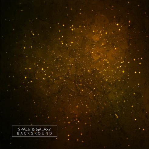 Golden galaxy background space nebula vector design