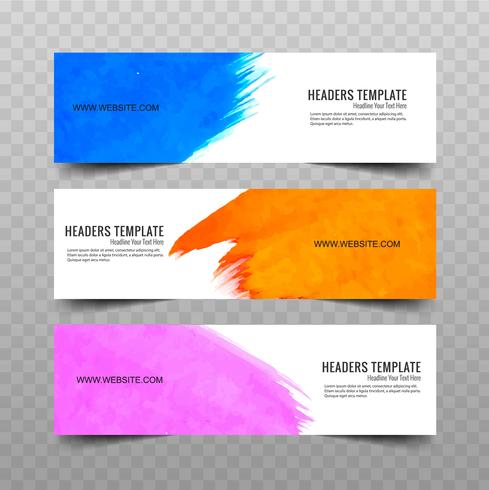 Modern watercolor banners set vector