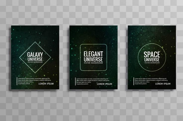 modern galaxy universe vector brochure cards set vector