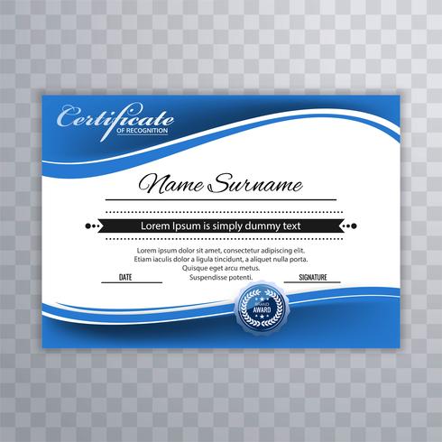 Premium modern certificate of appreciation template with wave de vector