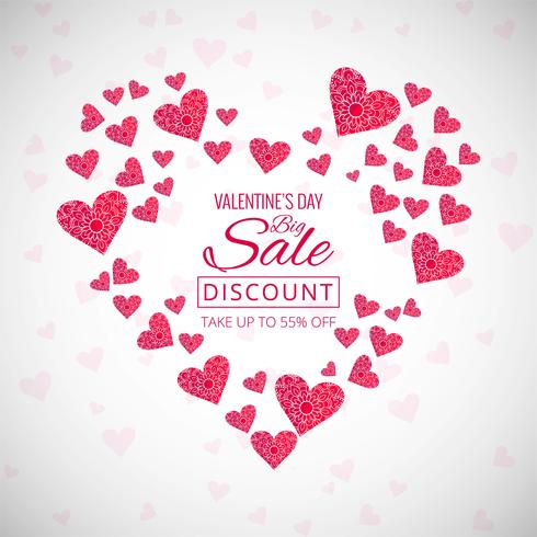 Creative valentine's day decorative hearts background illustrati vector