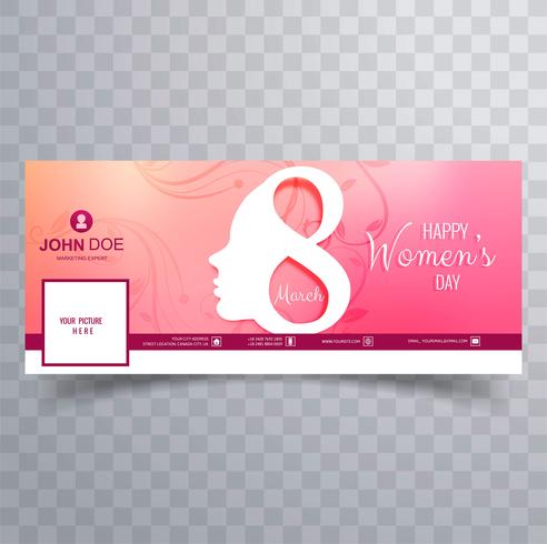 Día de la mujer hermoso diseño de portada de Facebook vector