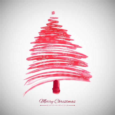 Modern merry chirstmas tree background vector