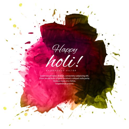 Happy holi colorido hermoso festival de fondo vector