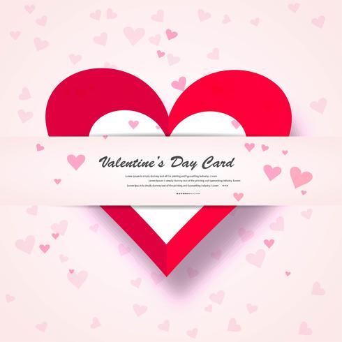 Valentine Day Gift Card Holiday Love Heart Shape Background vector