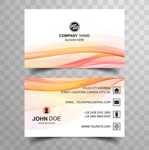 Abstract colorful wave business card background vector