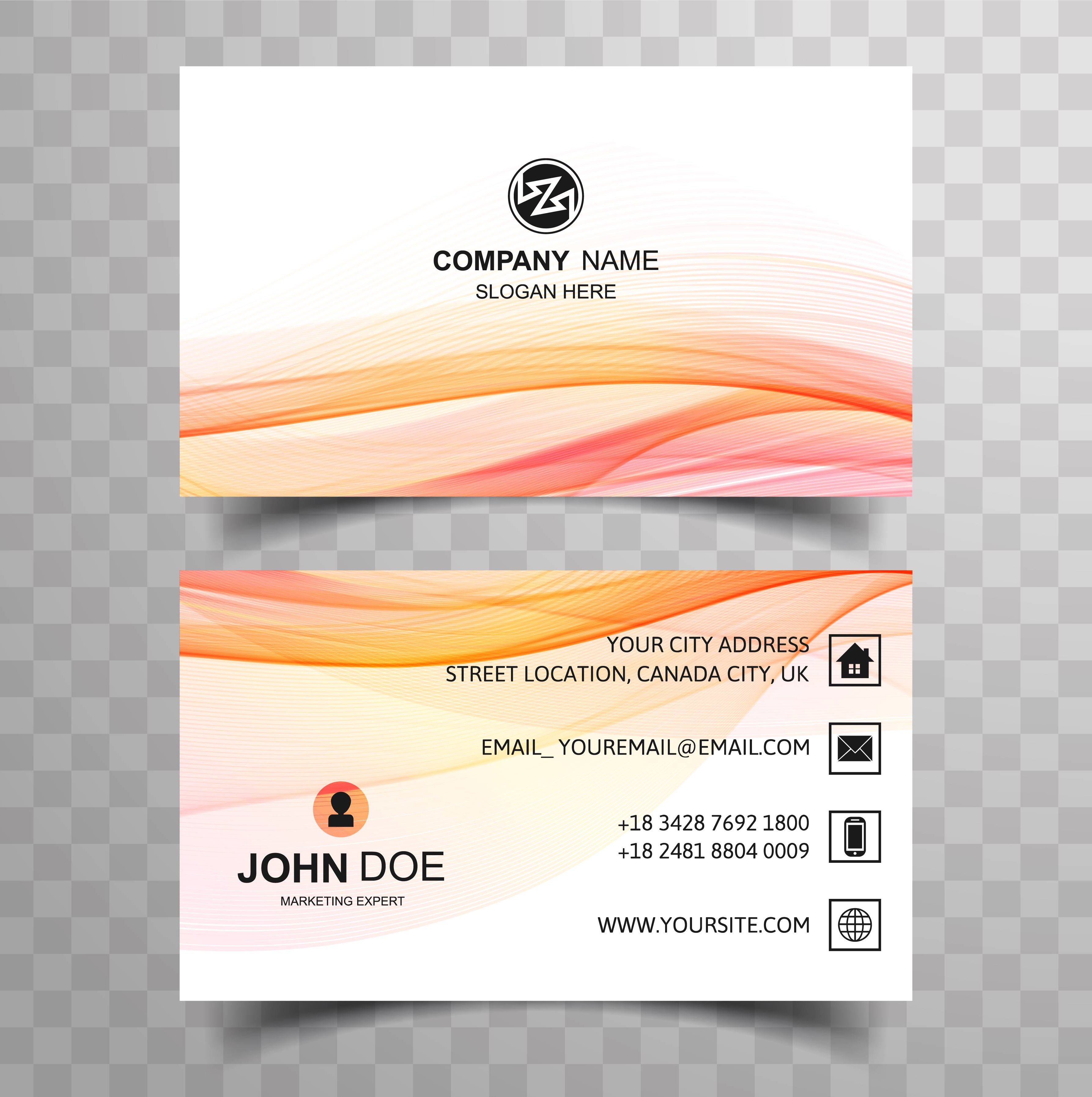 Abstract Colorful Wave Business Card Background Download Free