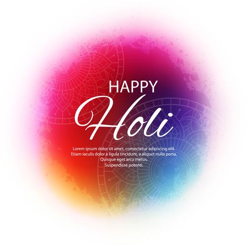 Happy Holi Indian festival de primavera de colores saludo vector de vuelta