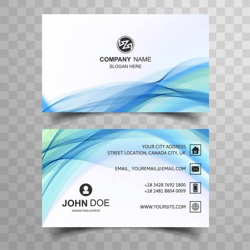 Abstract blue wave business card baclkground vector