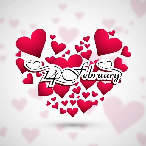 Creative valentine's day hearts decorative design vector