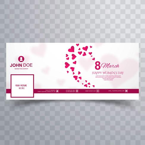 Women's day creative facebook cover design vector