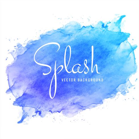 Watercolor blue blot isolated on white background vector