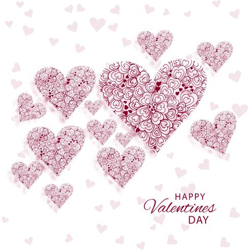 Abstract decorative hearts valentine''s day background illustrat vector