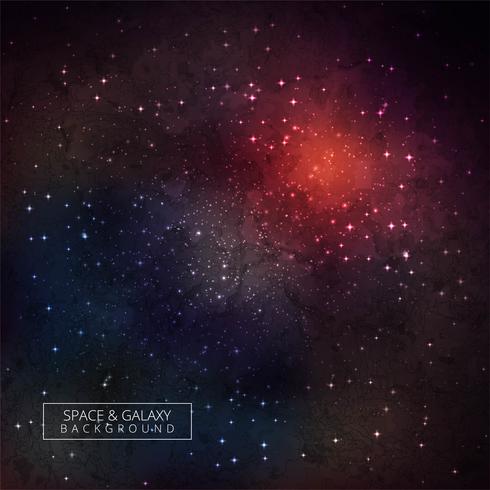 Fondo de galaxia espacio colorido con estrellas brillantes vector