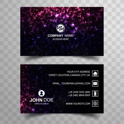 Abstract colorful glitters business card template design vector