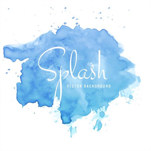 Beautiful hand paint watercolor blue splash on white background  vector