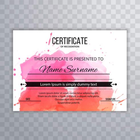 Certificate Premium template awards diploma background with colo vector