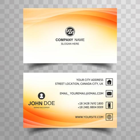 Abstract business card template with colorful wave design vector