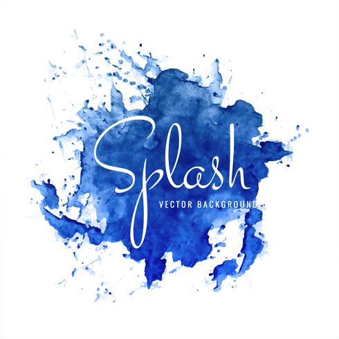 Beautiful hand drawn blue watercolor splash background vector