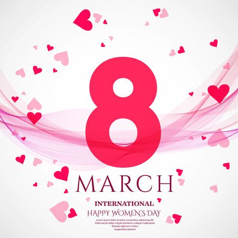 International women's day poster. 8 number origami design vector