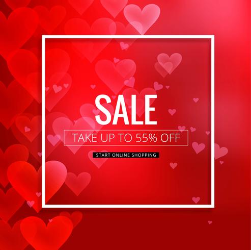 Beautiful red valentine's day sale background illustration vector